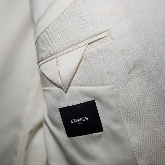 Express Men's Cream Blazer - Picture 6 of 7